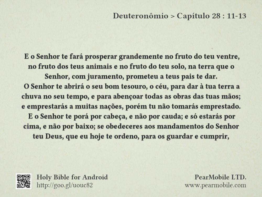 Deuteronômio, Capítulo 28:11-13